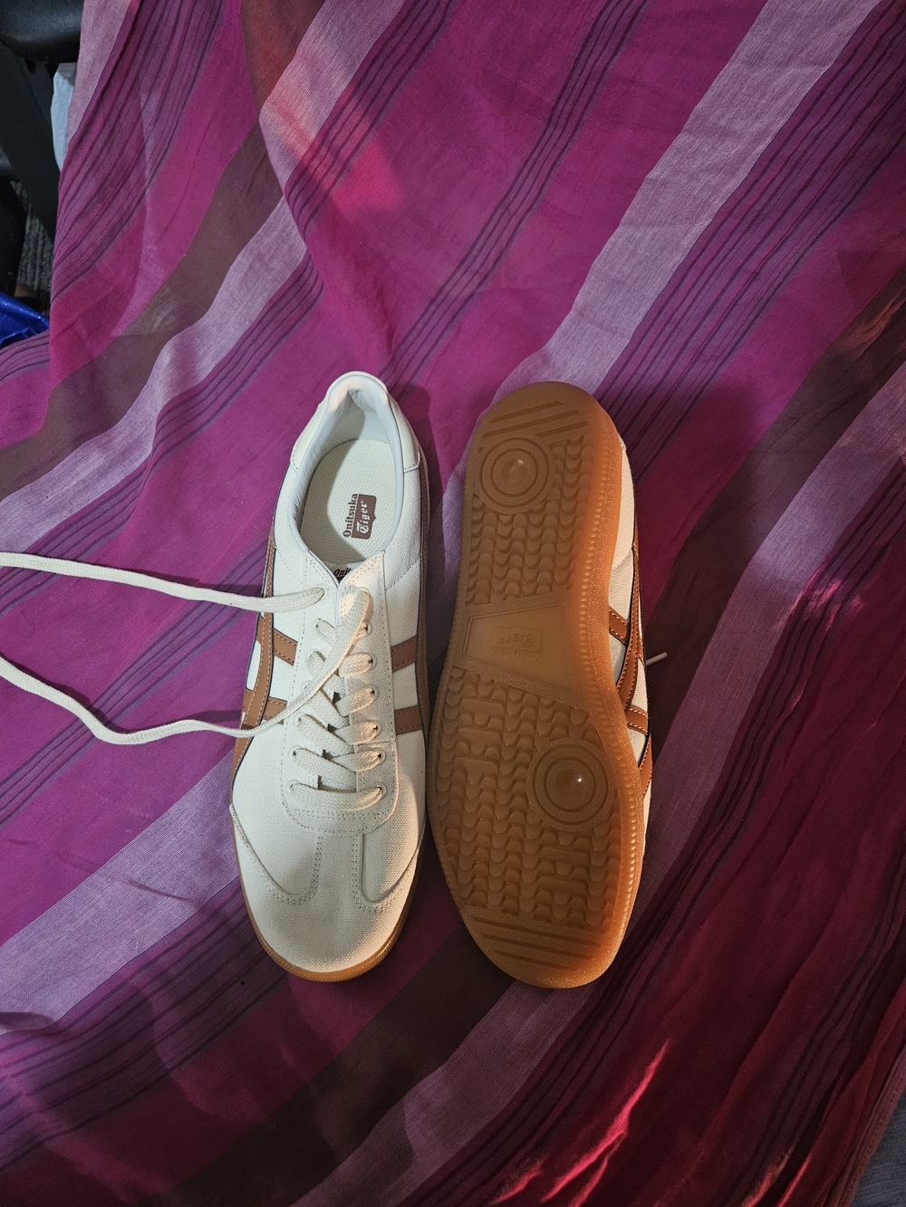 Onitsuka Tiger by Asics Men’s White with Brown Accent Athletic Shoes